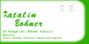 katalin bohmer business card