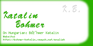 katalin bohmer business card